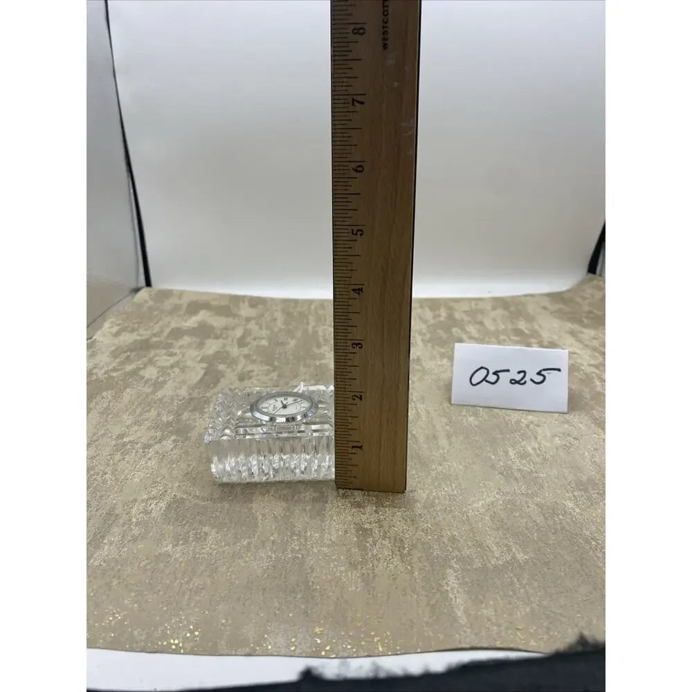 Waterford quartz clock crystal desk top Star Burst Rectangular Needs Battery
